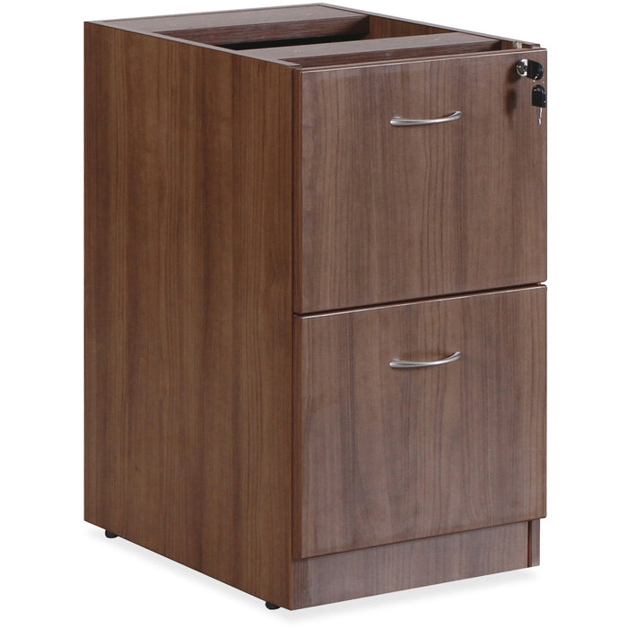 Lorell Essentials Series Walnut Hanging Pedestal - 2-Drawer - LLR69986