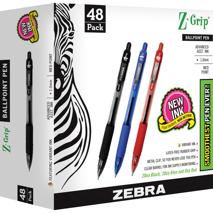 Zebra Pen Z-Grip Retractable Ballpoint Pens - ZEB22048