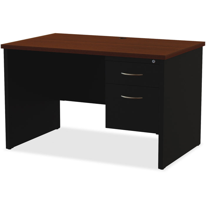 Lorell Walnut Laminate Commercial Steel Desk Series Pedestal Desk - 2-Drawer - LLR79147