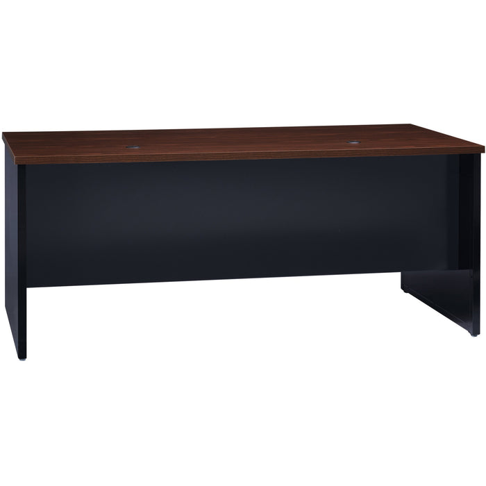 Lorell Walnut Laminate Commercial Steel Desk Series Pedestal Desk - 2-Drawer - LLR79149