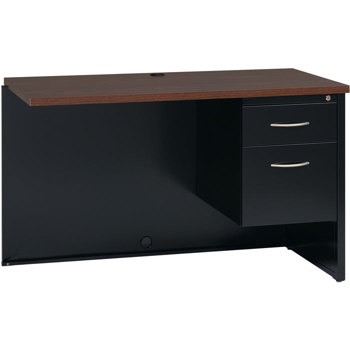 Lorell Walnut Laminate Commercial Steel Desk Series Pedestal Desk - 2-Drawer - LLR79153