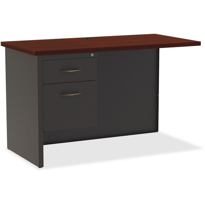Lorell Mahogany Laminate/Charcoal Modular Desk Series - 2-Drawer - LLR79156