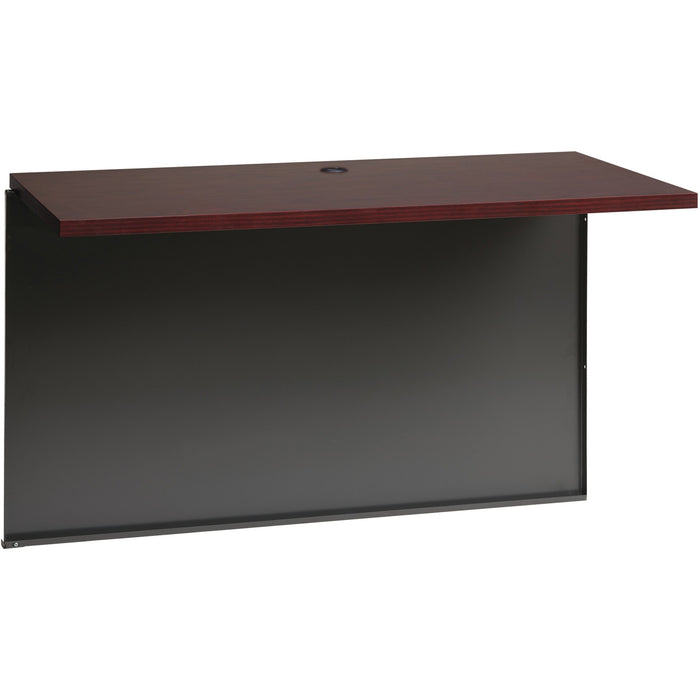 Lorell Mahogany Laminate/Charcoal Modular Desk Series - LLR79166