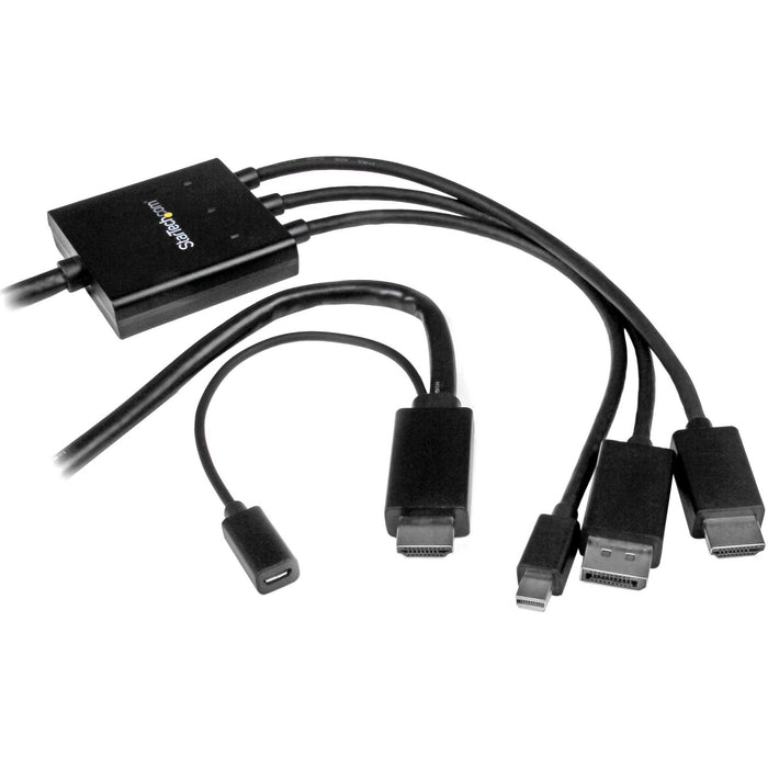 StarTech.com 2m 6 ft HDMI, DisplayPort or Mini DisplayPort to HDMI Converter Cable - HDMI, DP or Mini DP to HDMI Adapter - STCDPMDPHD2HD