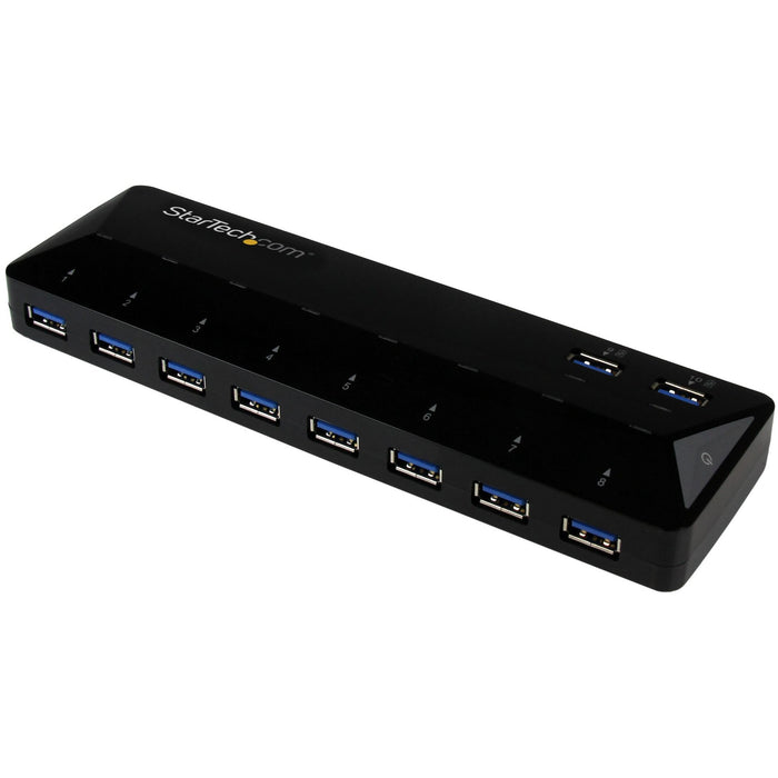StarTech.com 10-Port USB 3.0 Hub with Charge and Sync Ports - 2 x 1.5A Ports - Desktop USB Hub and Fast-Charging Station - STCST103008U2C