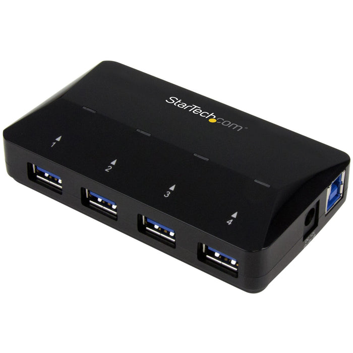 StarTech.com 4-Port USB 3.0 Hub plus Dedicated Charging Port - 1 x 2.4A Port - Desktop USB Hub and Fast-Charging Station - STCST53004U1C