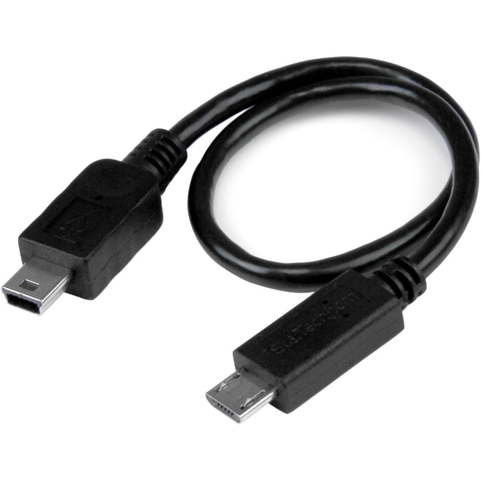 StarTech.com 8in USB OTG Cable - Micro USB to Mini USB - M/M - USB OTG Adapter - 8 inch - STCUMUSBOTG8IN