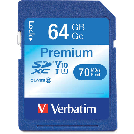 Verbatim 64GB Premium SDXC Memory Card, UHS-I Class 10 - VER44024 Verbatim America, LLC