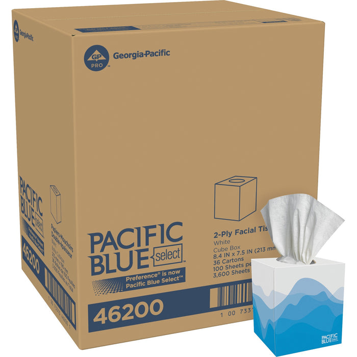 Pacific Blue Select Facial Tissue by GP Pro - Cube Box - GPC46200CT
