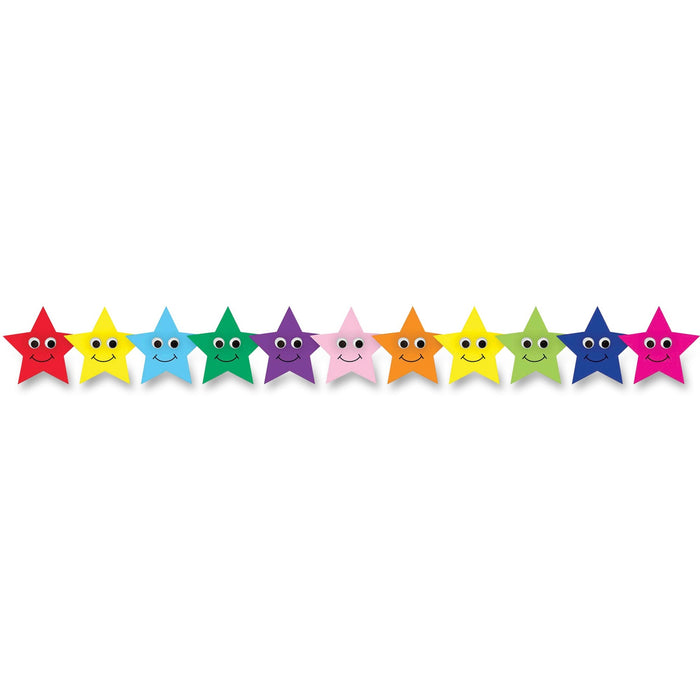 Hygloss Colorful Happy Stars Border Strips - HYX33655