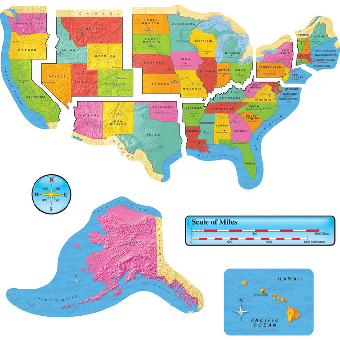Trend US Map Bulletin Board Set - TEP8160