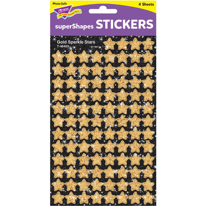 Trend Gold Sparkle Stars superShapes Stickers - TEP46403