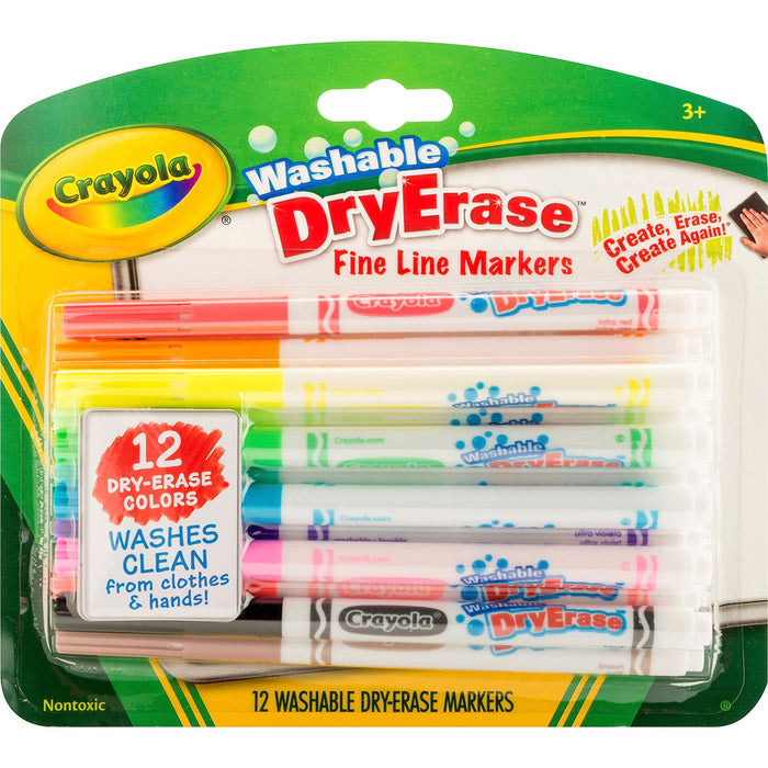 Crayola Washable Dry Erase Fine Line Markers - CYO985912