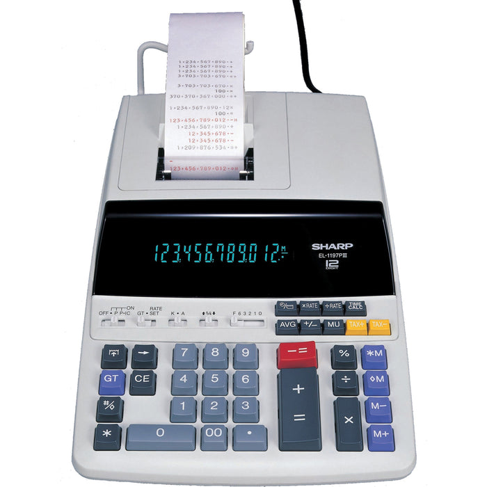 Sharp EL-1197PIII 12 Digit Commercial Printing Calculator - SHREL1197PIII