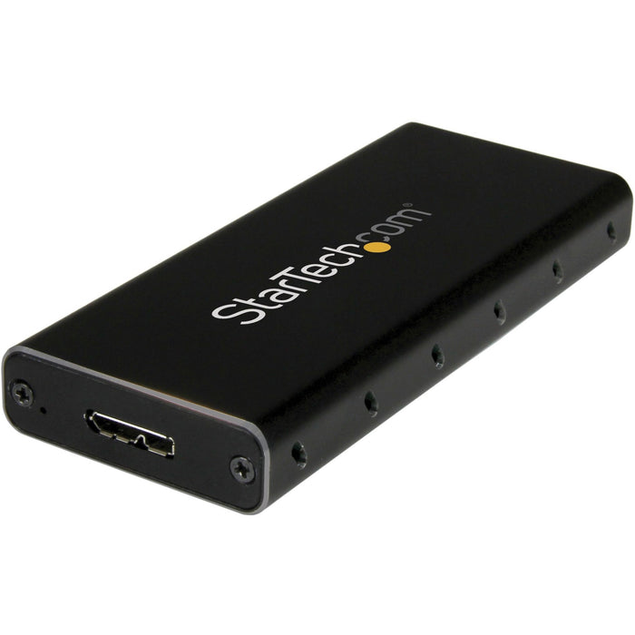 StarTech.com USB 3.1 Gen 2 (10Gbps) mSATA Drive Enclosure - Aluminum - Portable Data Storage for mSATA and mSATA Mini (Half-Size) - STCSMS1BMU313