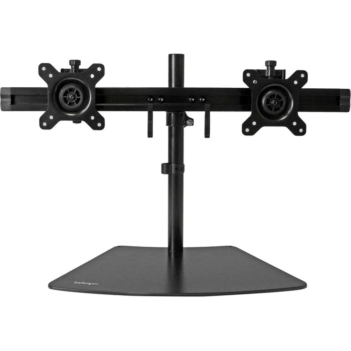 StarTech.com Dual Monitor Stand - Horizontal - For up to 24" VESA Monitors - Black - Adjustable Computer Monitor Stand - Steel & Aluminum - STCARMBARDUO