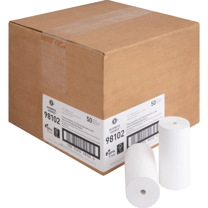 Business Source Portable Printer Receipt Thermal Rolls - BSN98102