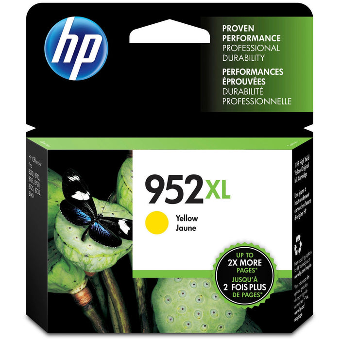 HP 952XL Original High Yield Inkjet Ink Cartridge - Yellow - 1 Each - HEWL0S67AN