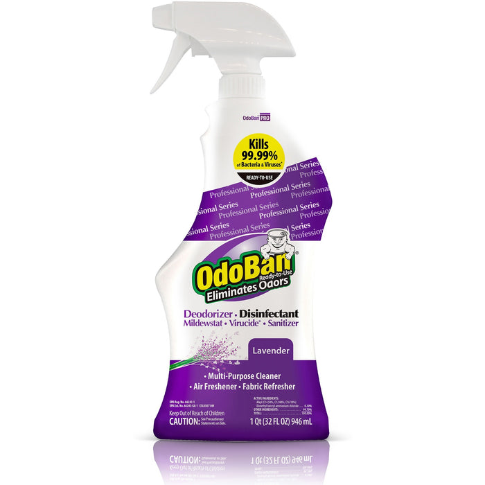 OdoBan Lavender Deodorizer Disinfectant Spray - ODO910162QC12