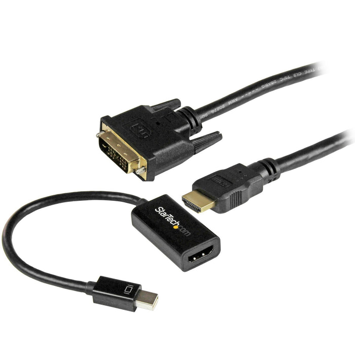 StarTech.com mDP to DVI Connectivity Kit - Active Mini DisplayPort to HDMI Converter with 6 ft HDMI to DVI Cable - mDP to DVI Adapter Bundle - STCMDPHDDVIKIT