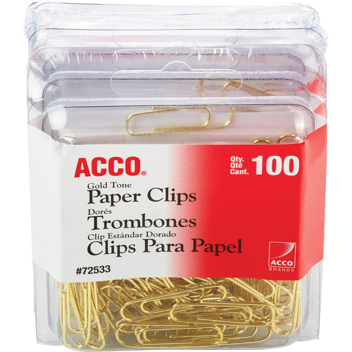 ACCO Gold Tone Paper Clips - ACC72554