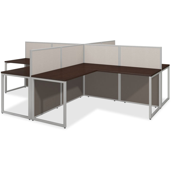 Bush Business Furniture Easy Office 60W 4 Person L Desk Open Office - BSHEOD760MR03K