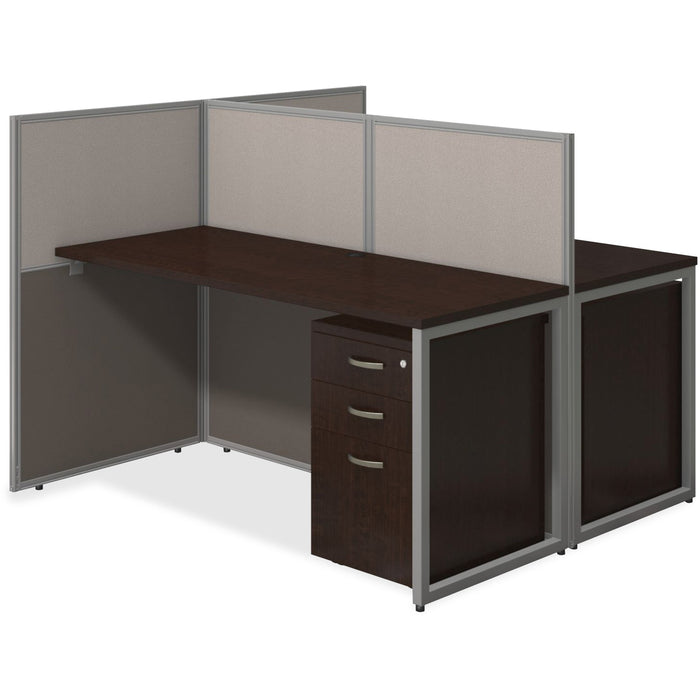 Bush Business Furniture Easy Office 60W 2 Person Straight Desk Office w/3-Drawer Pedestals - BSHEOD460SMR03K