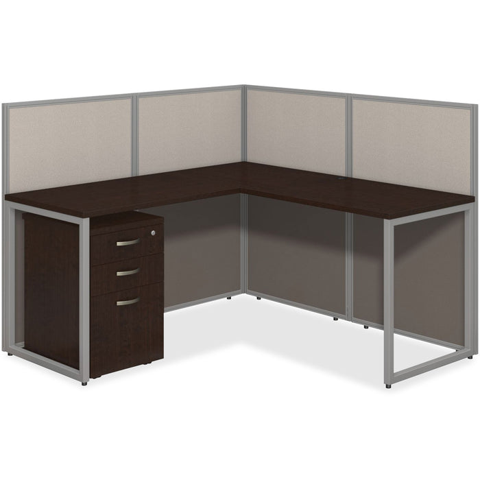Bush Business Furniture Easy Office 60W L Desk Open Office with 3 Drawer Mobile Pedestal - BSHEOD360SMR03K
