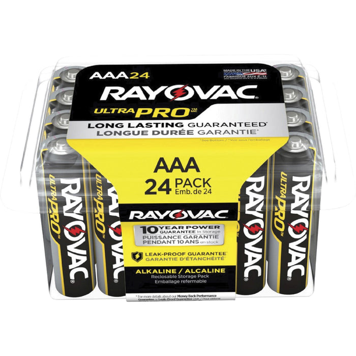 Rayovac Ultra Pro Alka AAA Batteries Storage Pack of 24 - RAYALAAA24PPJCT