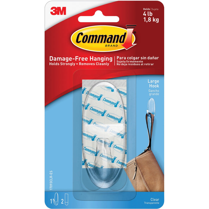 Command Large Hook with Clear Strips - MMM17093CLRES