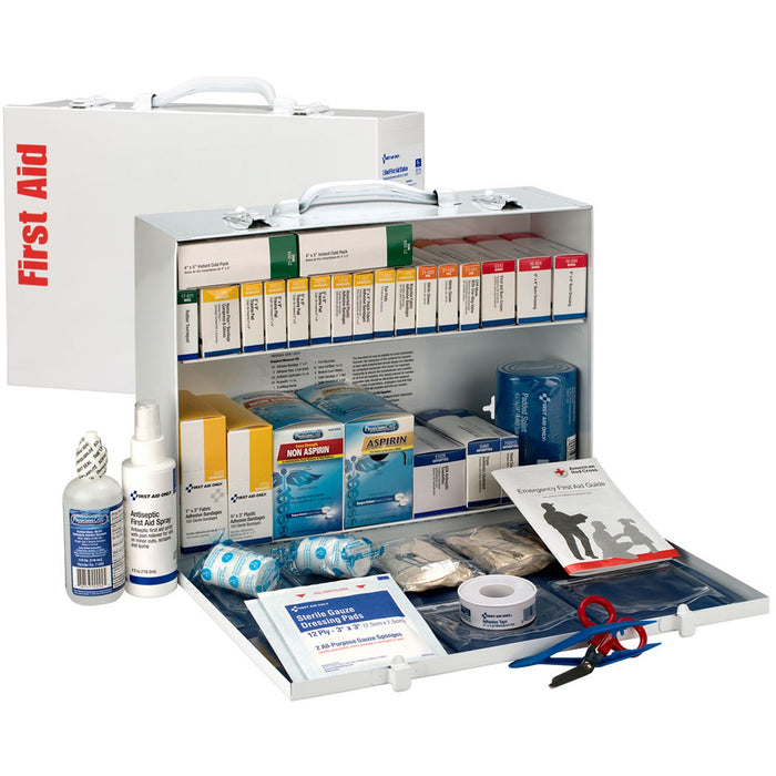 First Aid Only 2-Shelf First Aid Cabinet with Medications - ANSI Compliant - FAO90573