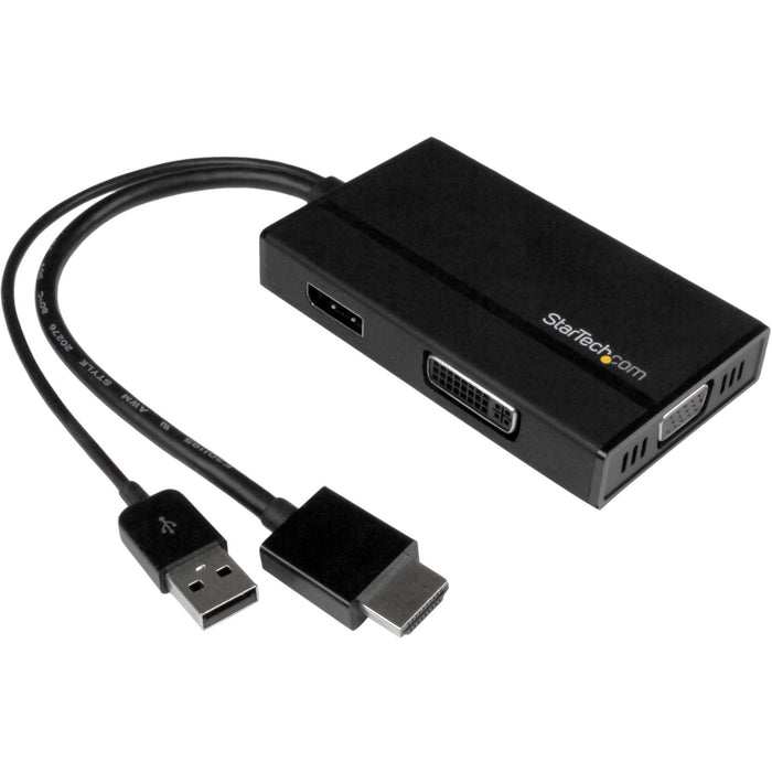 StarTech.com Travel A/V Adapter 3-in-1 HDMI to DisplayPort VGA or DVI - HDMI Adapter - 1920 x 1200 - STCHD2DPVGADVI