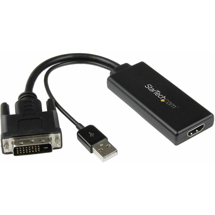 StarTech.com DVI to HDMI Video Adapter with USB Power and Audio - DVI-D to HDMI Converter - 1080p - STCDVI2HD