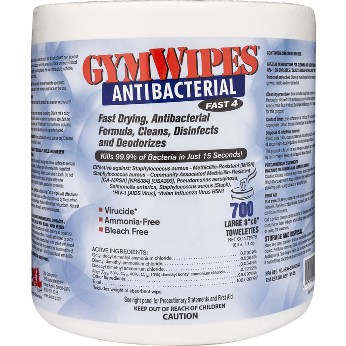 2XL GymWipes Antibacterial Towelettes Bucket Refill - TXLL101