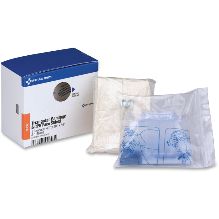 First Aid Only Triangular Bandage/CPR Face Shield - FAO90643