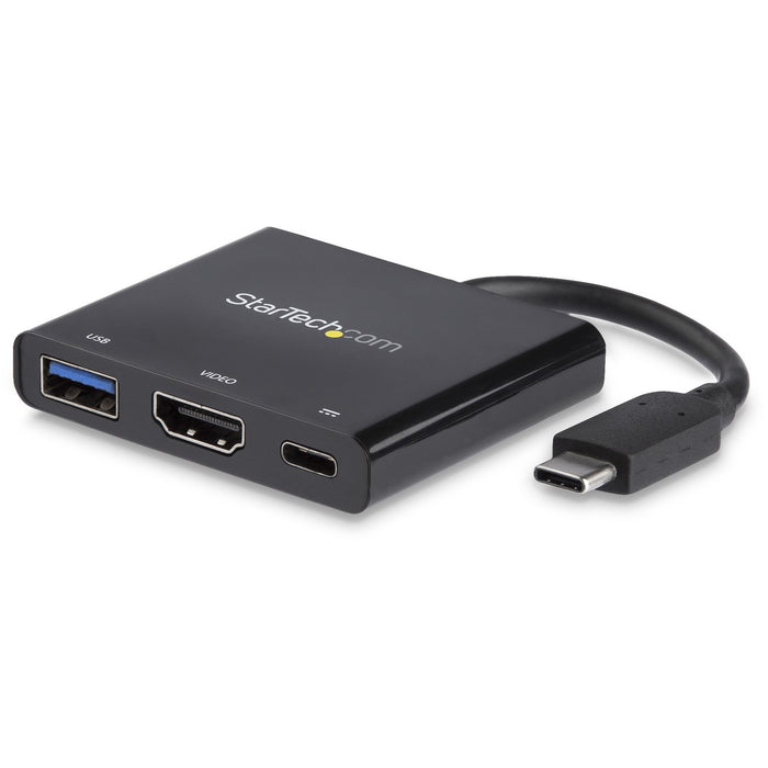 StarTech.com USB C Multiport Adapter with HDMI 4K & 1x USB 3.0 - PD - Mac & Windows - USB Type C All in One Video Adapter - STCCDP2HDUACP