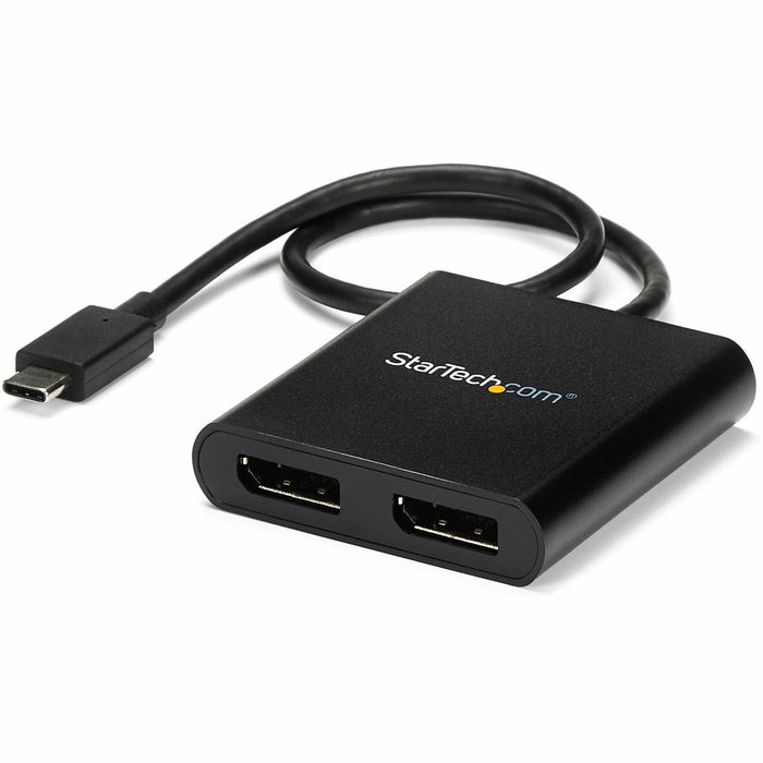 StarTech.com 2-Port Multi Monitor Adapter - USB-C to DisplayPort 1.2 Video Splitter - USB-C to Dual DP MST Hub - TB3 Compatible - Windows - STCMSTCDP122DP