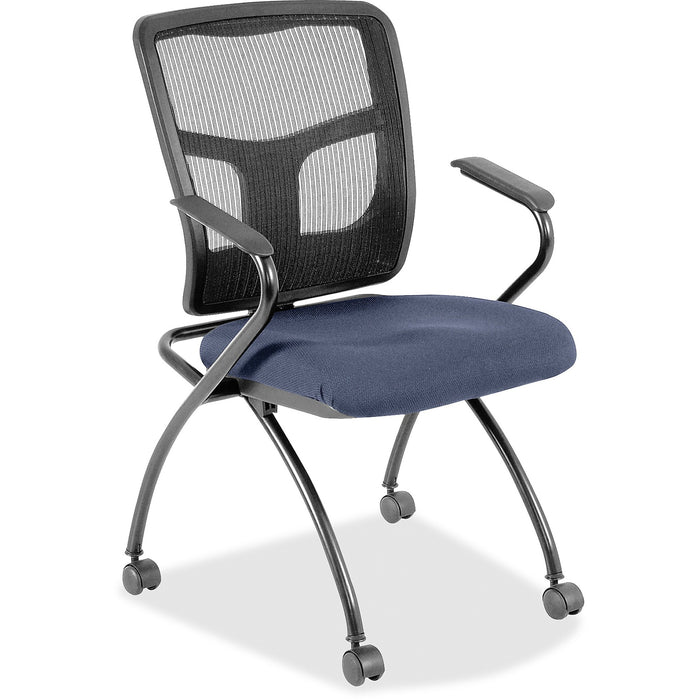 Lorell Ergomesh Nesting Chairs with Arms - LLR84374010