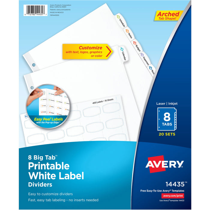 Avery&reg; Big Tab Printable White Label Dividers - AVE14435
