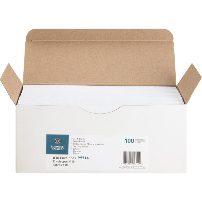 Business Source No. 10 Peel-to-seal Security Envelopes - BSN99714