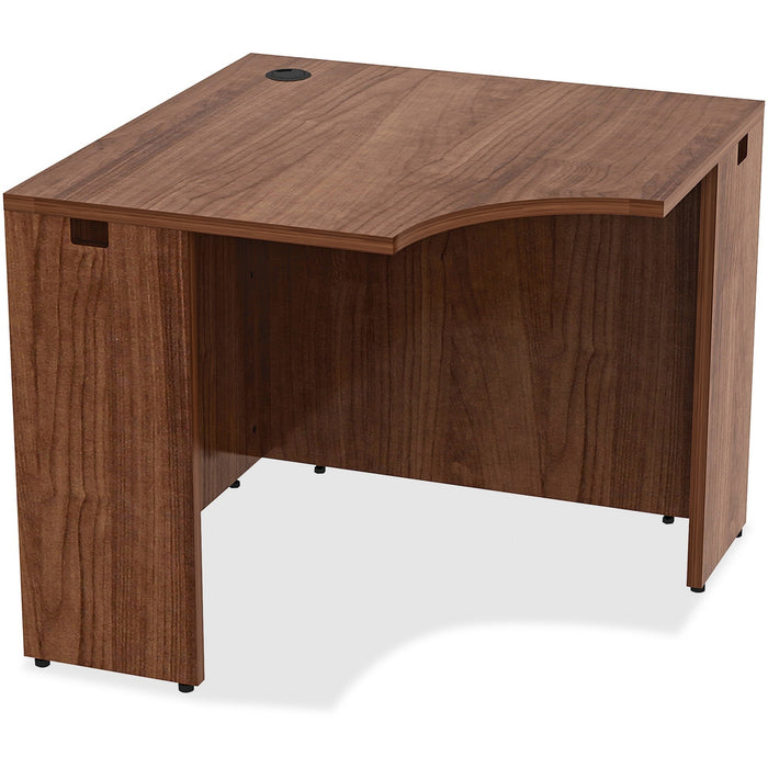 Lorell Essentials Series Walnut Laminate Corner Desk - LLR34391