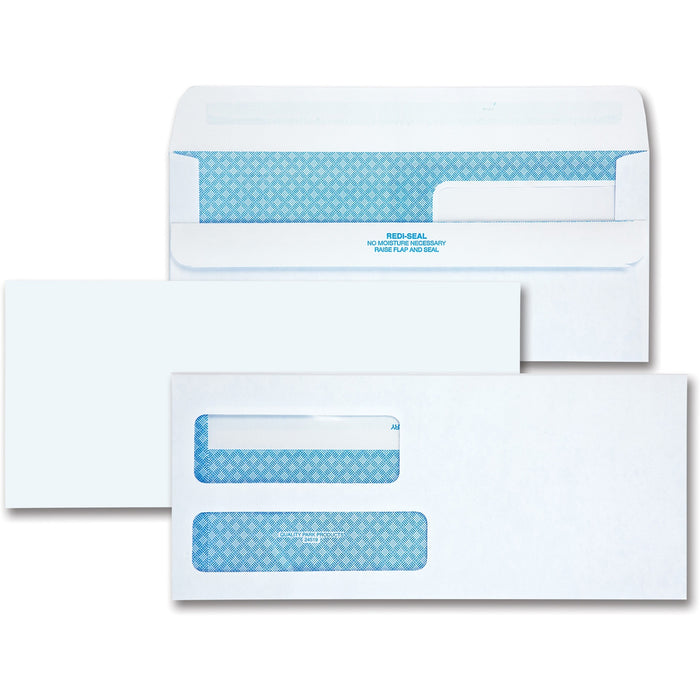 Quality Park No. 9 Double Window Security Tint Envelopes with Self-Seal Closure - QUA24519