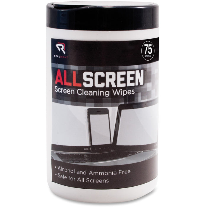 Advantus Read/Right AllScreen Screen Cleaning Wipes - REARR15045