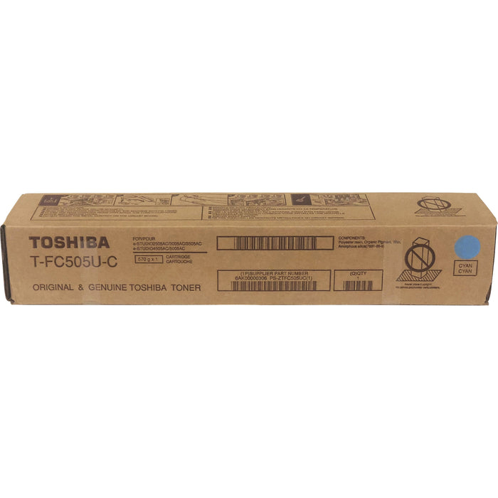 Toshiba Original High Yield Laser Toner Cartridge - Cyan - 1 Each - TOSTFC505UC
