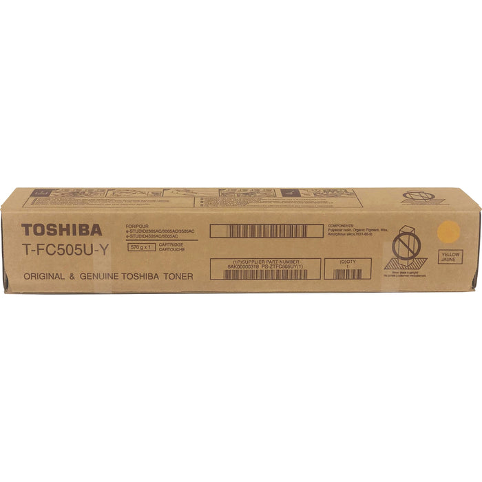 Toshiba Original High Yield Laser Toner Cartridge - Yellow - 1 Each - TOSTFC505UY