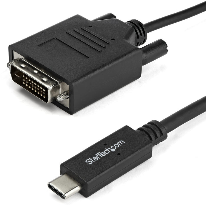 StarTech.com 3.3 ft / 1 m USB-C to DVI Cable - USB Type-C Video Adapter Cable - 1920 x 1200 - Black - STCCDP2DVIMM1MB