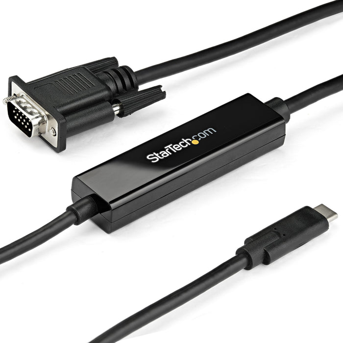 StarTech.com 3ft/1m USB C to VGA Cable - 1920x1200/1080p USB Type C DP Alt Mode to VGA Video Monitor Adapter Cable -Works w/ Thunderbolt 3 - STCCDP2VGAMM1MB