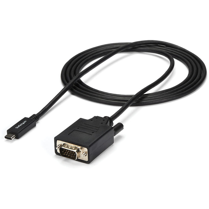 StarTech.com 6ft/2m USB C to VGA Cable - 1920x1200/1080p USB Type C DP Alt Mode to VGA Video Monitor Adapter Cable -Works w/ Thunderbolt 3 - STCCDP2VGAMM2MB
