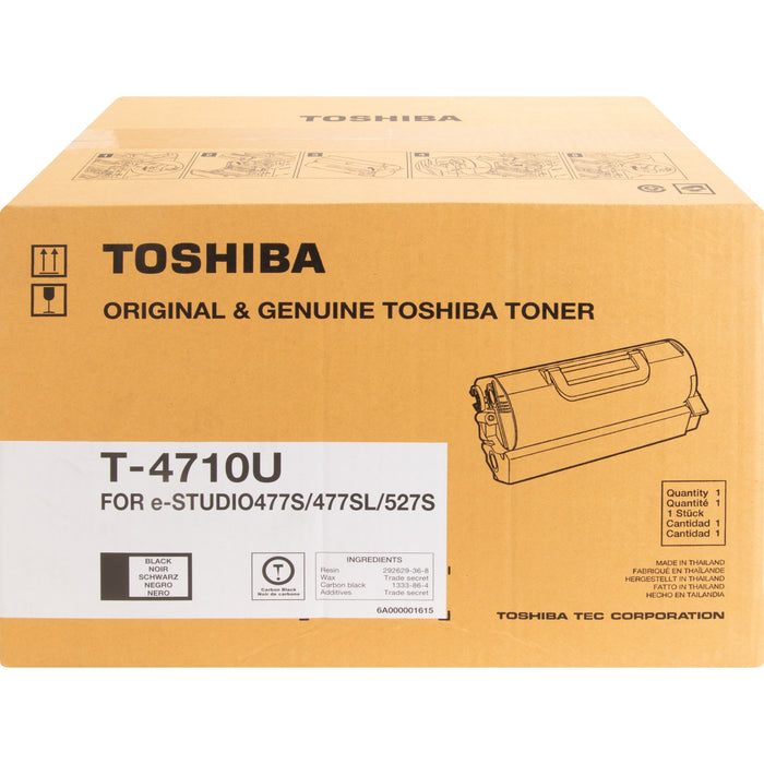 Toshiba T4710U Original Laser Toner Cartridge - Black - 1 Each - TOST4710U