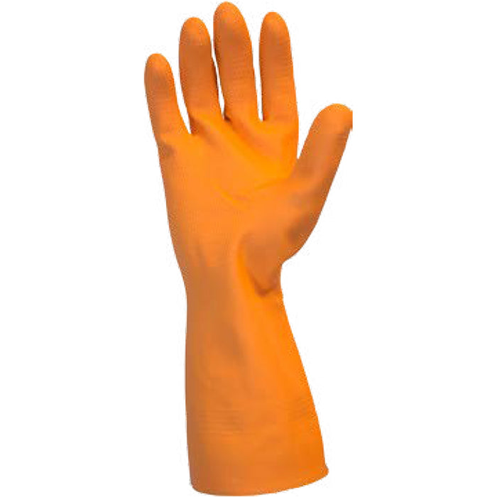 Safety Zone Orange Neoprene Latex Blend Flock Lined Latex Gloves - SZNGRFOLG1SF